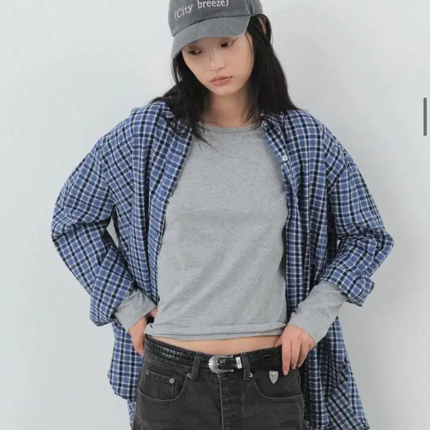 [BUNJANG] Citybreeze Nori Check Shirt Blue / 시티브리즈 노리 체크 셔츠 블루