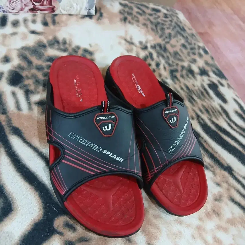 [BUNJANG] Dynamic Splash Slippers Black Red / 월드컵 다이나믹 스플래쉬 슬리퍼 블랙 레드