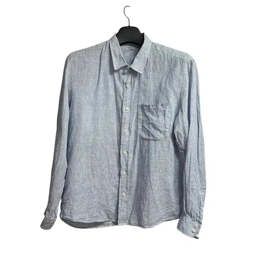 [BUNJANG] Muji Linen Stripe Long Sleeve Shirt XL / 무인양품 스트라이프 린넨셔츠 XL