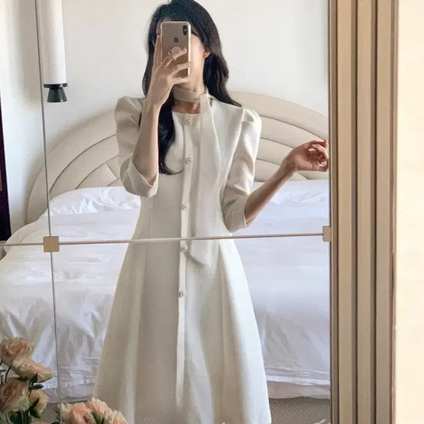 [BUNJANG] Prodayone Meriden Button Tweed Dress / 프로데이원 메리덴 버튼 트위드 원피스