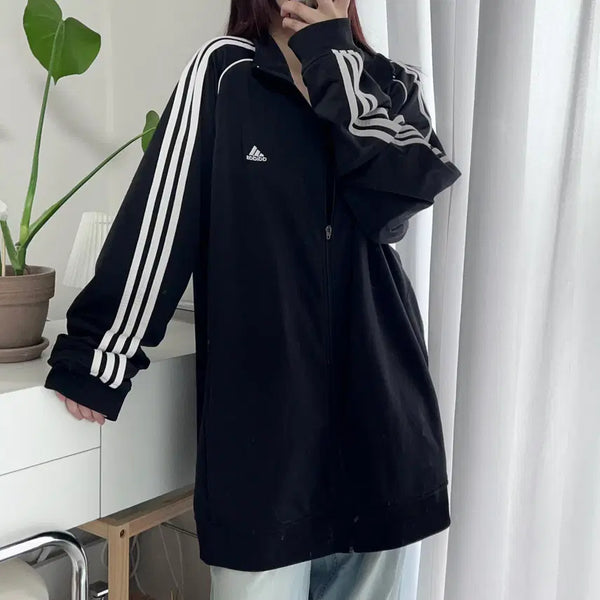 [BUNJANG] Adidas Black Trefoil Overfit Track Jacket 2XL / [정품] 아디다스 블랙 오버핏 삼선 져지 [ 2XL ]
