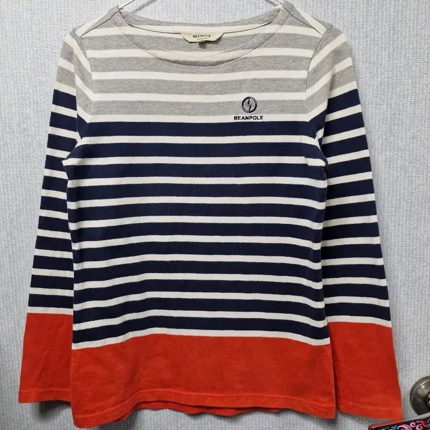 [BUNJANG] Beanpole Outdoor Striped Long Sleeve T-Shirt 90 / 빈폴 단가라 긴팔 티셔츠 90