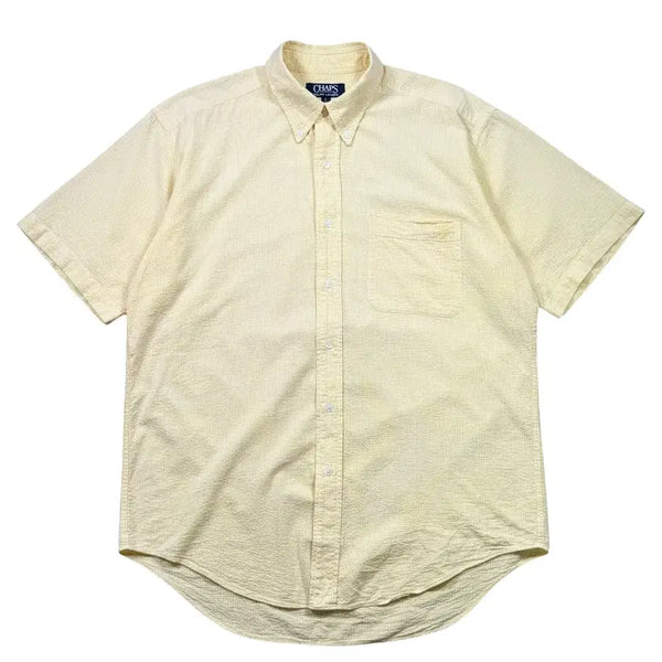 [BUNJANG] Chaps Ralph Lauren Yellow Gingham Check Short Sleeve Shirt / 챕스 랄프로렌의 옐로우 깅엄 체크 반팔 셔츠