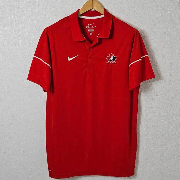 [BUNJANG] Nike Canada National Ice Hockey Team Polo Shirt Jersey - Size L / 나이키 캐나다 내셔널팀 아이스하키 반팔 폴로 카라티 유니폼 져지 해외 L