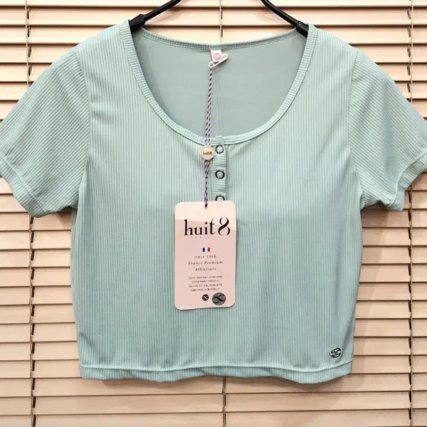 [BUNJANG] HUIT8 Ribbed Cropped Short-Sleeve T-Shirt / (새상품)위뜨8 골지 크롭 반팔티