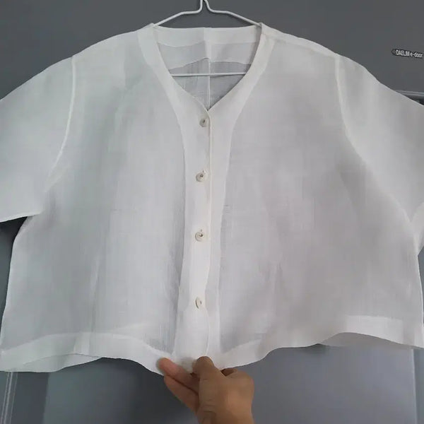 [BUNJANG] White Ramie Hanbok Jacket 77 Size / 화이트 모시저고리 반품 52  기장4677사이즈