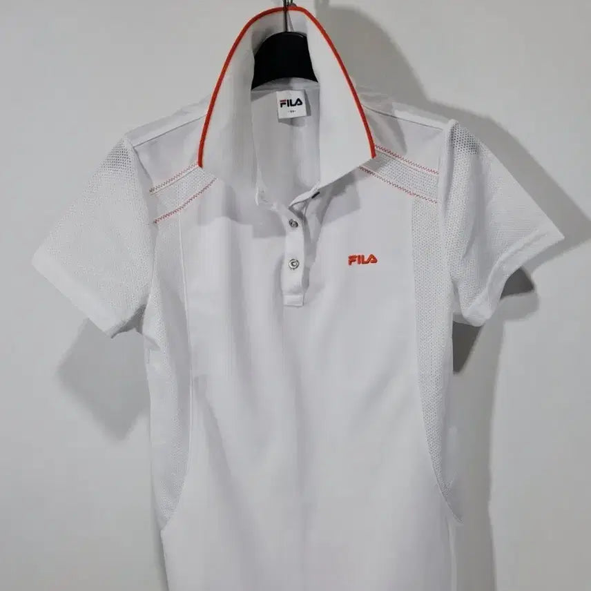 [BUNJANG] Fila White Short Sleeve Polo Shirt / 휠라 반팔 카라티 화이트