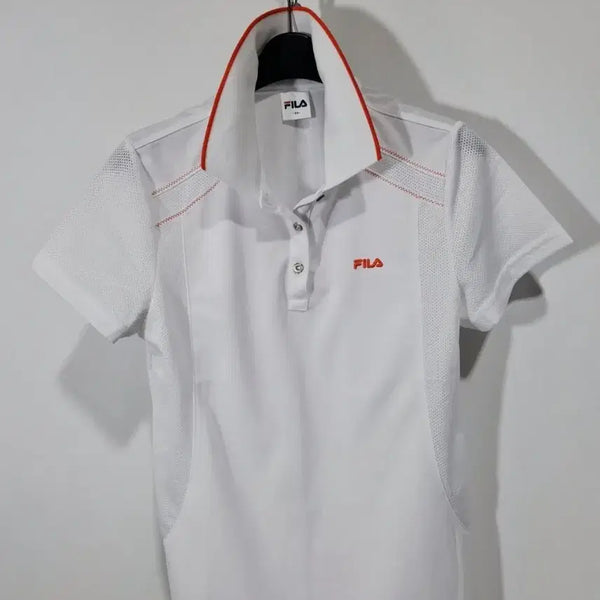 [BUNJANG] Fila White Short Sleeve Polo Shirt / 휠라 반팔 카라티 화이트