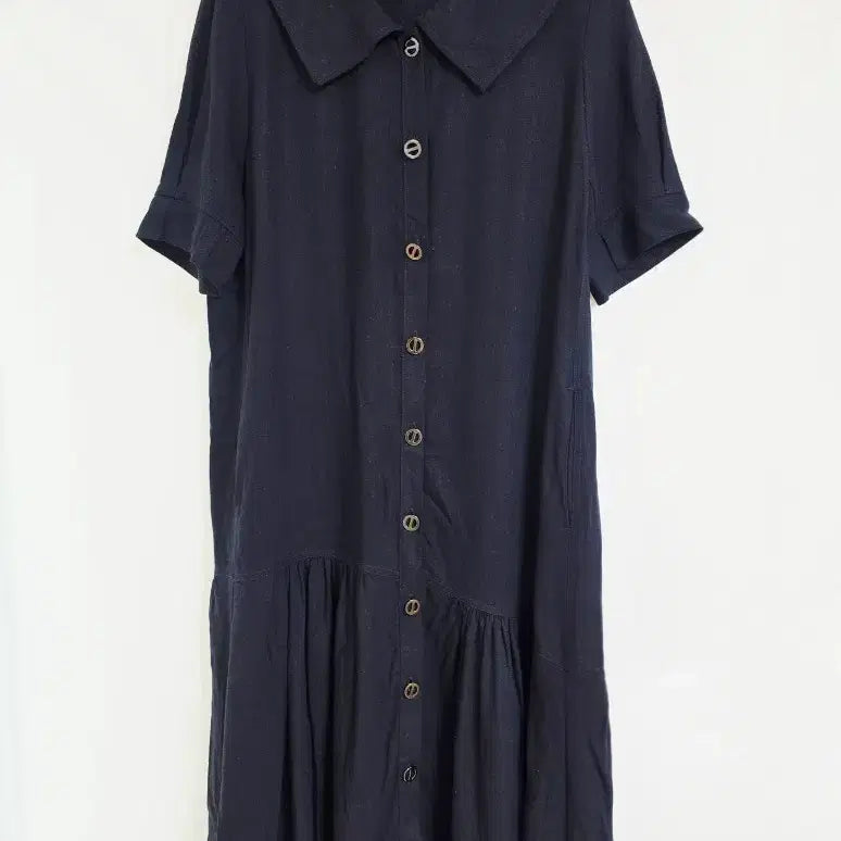 [BUNJANG] Collared Shirt Long Dress / 카라 셔츠형 롱원피스