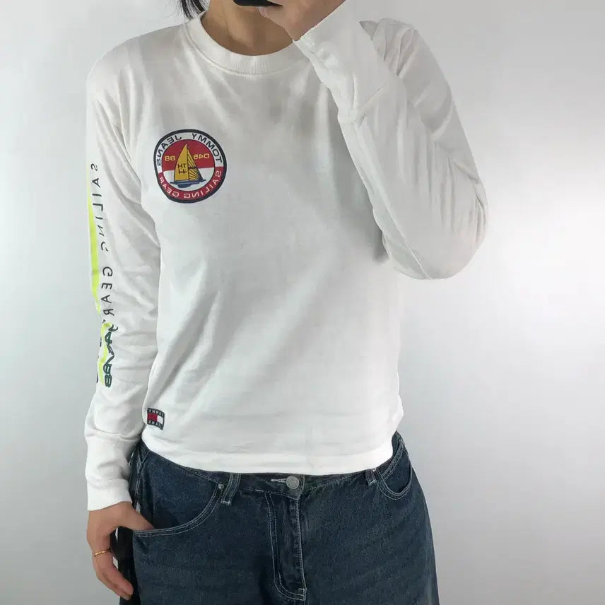 [BUNJANG] Tommy Jeans Printed Long Sleeve / [S] 타미진스 프린팅 롱슬리브