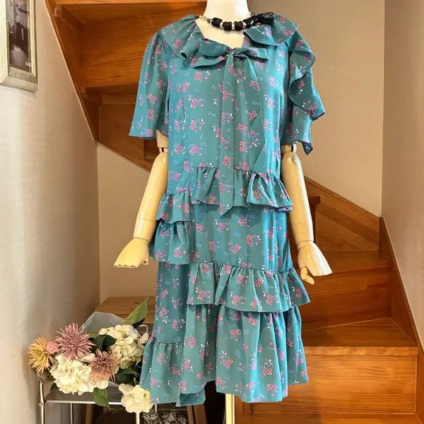 [BUNJANG] Floral Pattern Frill Dress / 플로럴 패턴 프릴 원피스