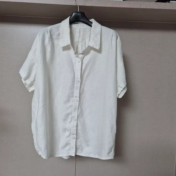 [BUNJANG] Women's Linen White Shirt / 77)여성 린넨 화이트 셔츠