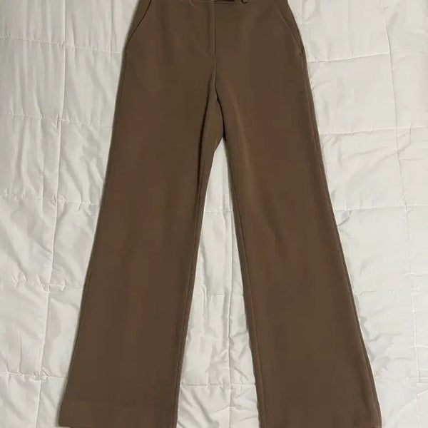 [BUNJANG] Siyaju Brown Long Wide Slacks S / 시야쥬 브라운 롱 와이드 슬랙스 S(1)