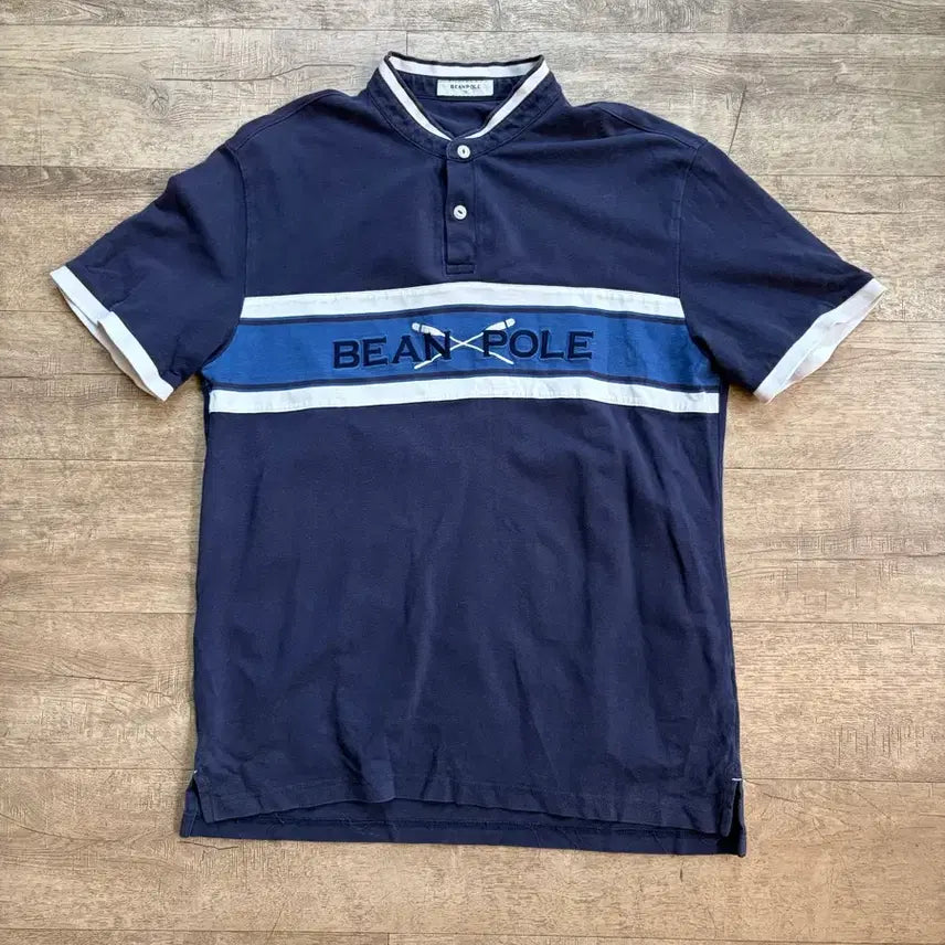 [BUNJANG] Beanpole Navy Stripe Short-Sleeve Polo Shirt Size 110 / 빈폴 네이비 스트라이프 반팔 카라티 110