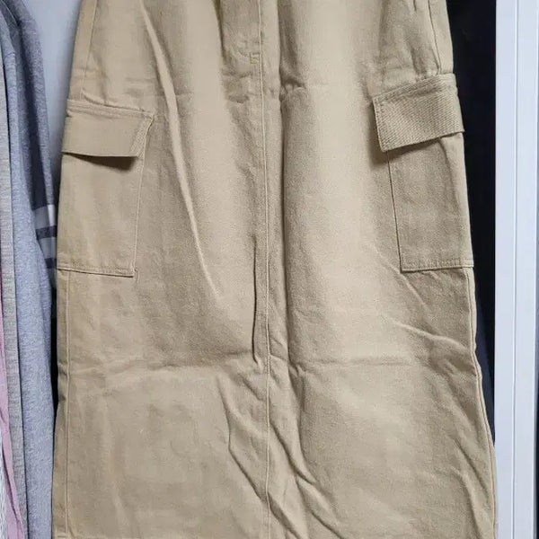 [BUNJANG] Beige Midi Cargo Skirt / 카고 스커트
