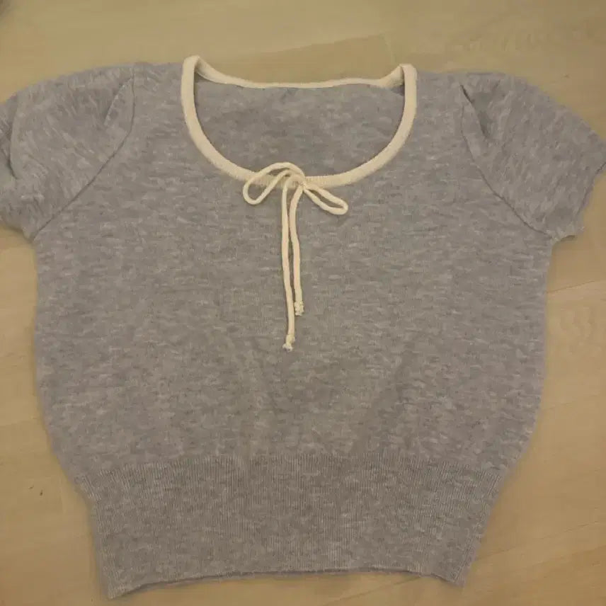 [BUNJANG] Gray Short Sleeve Knit / 회색 반팔 니트