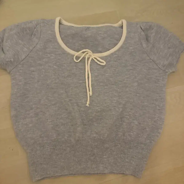 [BUNJANG] Gray Short Sleeve Knit / 회색 반팔 니트