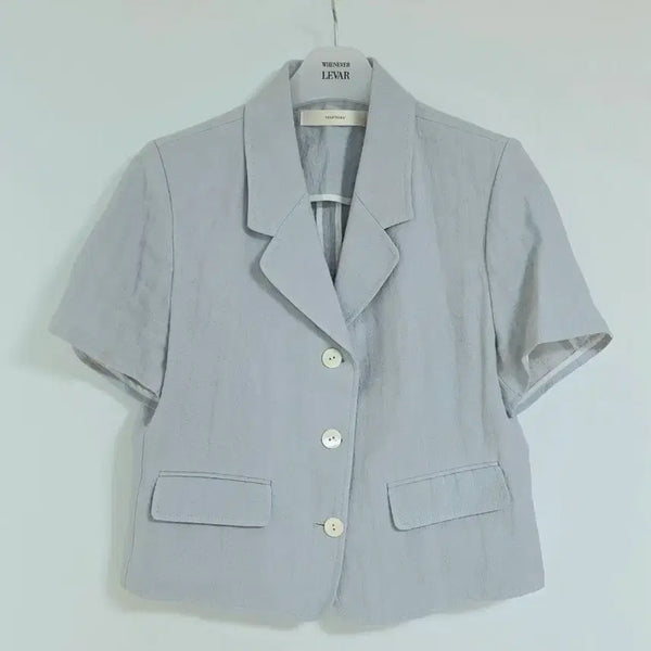 [BUNJANG] Vegetable Linen Short-Sleeve Jacket / 베지터블 여름 린넨 반팔 자켓