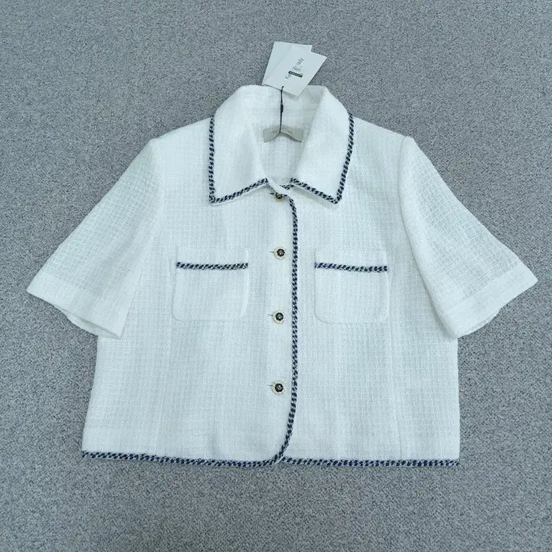 [BUNJANG] Kenneth Lady Tweed Short Sleeve Jacket / 66 새상품 케네스레이디 트위드 반팔 자켓 | 0716B32