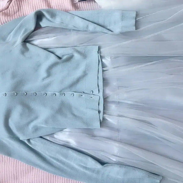 [BUNJANG] Grace Yu Chiffon Skirt Mint, Purple Grey / 그레이스유 샤스커트 S 민트, 퍼플그레이