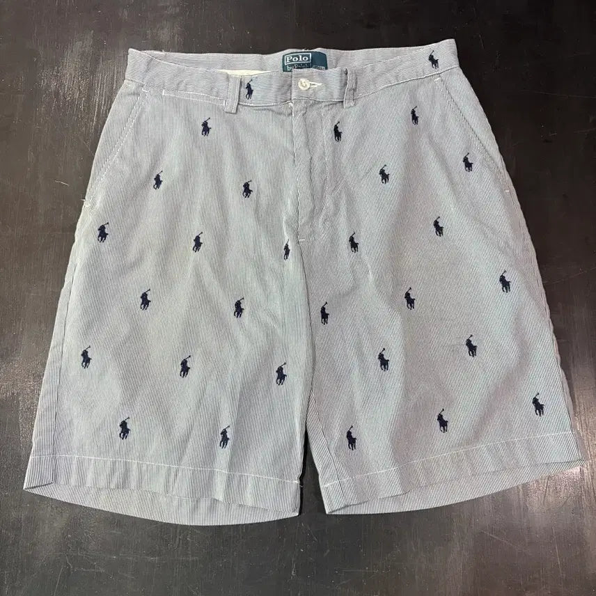 [BUNJANG] Polo Ralph Lauren Seersucker Stripe Shorts / 32) 폴로 포니 패턴 시어서커 스트라이프 반바지 쇼츠