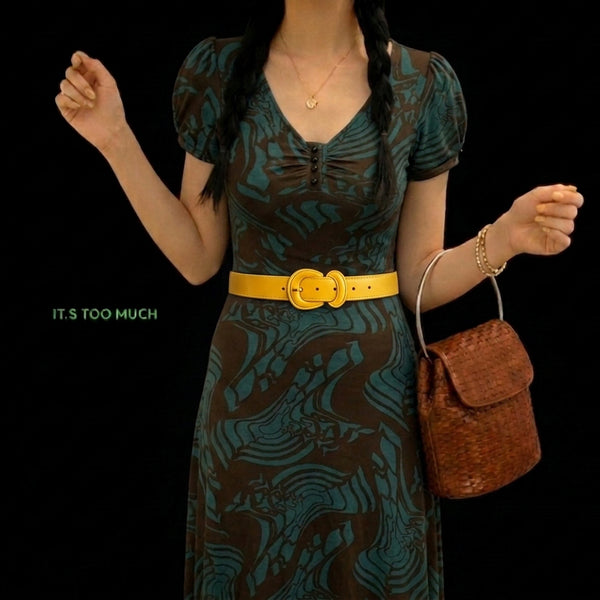 [BUNJANG] Women's Chiffon V-neck Sleeveless Long Dress / Q1306 여성뷔스티에원피스 롱원피스 여자플라워원피스 쉬폰원피스 카라원피스