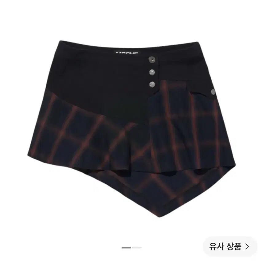 [BUNJANG] Mischief Asymmetric Two-Tone Mini Skirt Black Multi / 미스치프 어시메트릭 투톤 미니스커트 블랙멀티