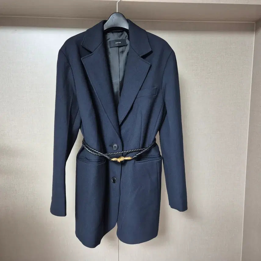 [BUNJANG] SYSTEM Hanseom Navy Belted Jacket / 82)시스템 한섬  네이비 벨트 자켓