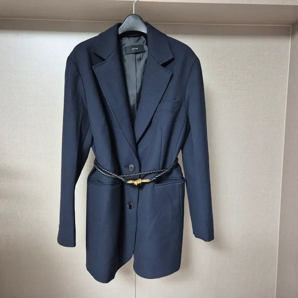 [BUNJANG] SYSTEM Hanseom Navy Belted Jacket / 82)시스템 한섬  네이비 벨트 자켓