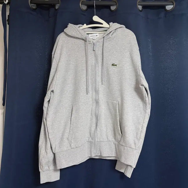 [BUNJANG] Lacoste Grey Hoodie Zip-up / 라코스테 후드집업 그레이
