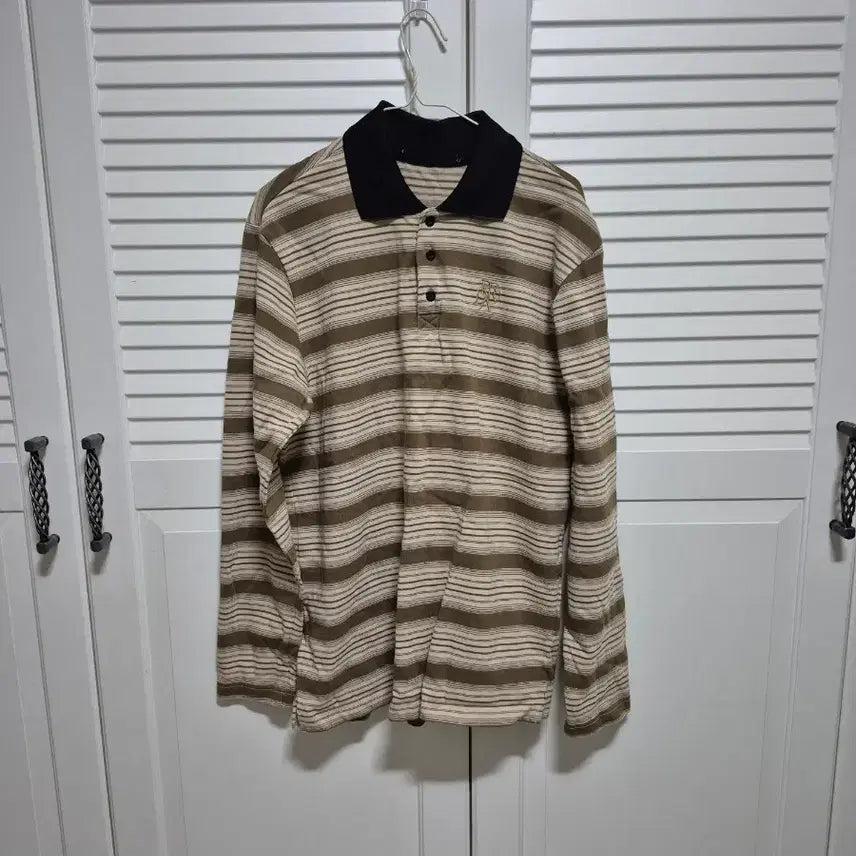 [BUNJANG] Freeda Stripe Pique Polo Shirt / 프렌다 스트라이프 피케셔츠 pk 폴로셔츠