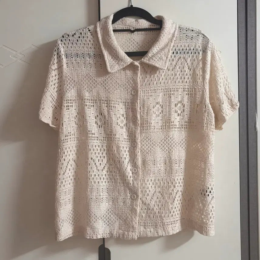 [BUNJANG] Vintage Crochet Short-Sleeve Cardigan / (택포) 빈티지 크로쉐 반팔 가디건