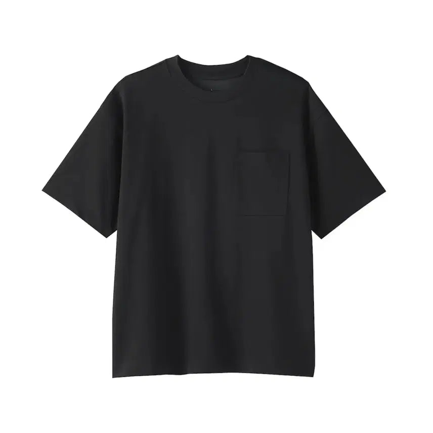 [BUNJANG] MUJI UV Cut Wide Pocket Short Sleeve T-Shirt Black L / 무인양품 UV컷 와이드 포켓 반팔 블랙 L