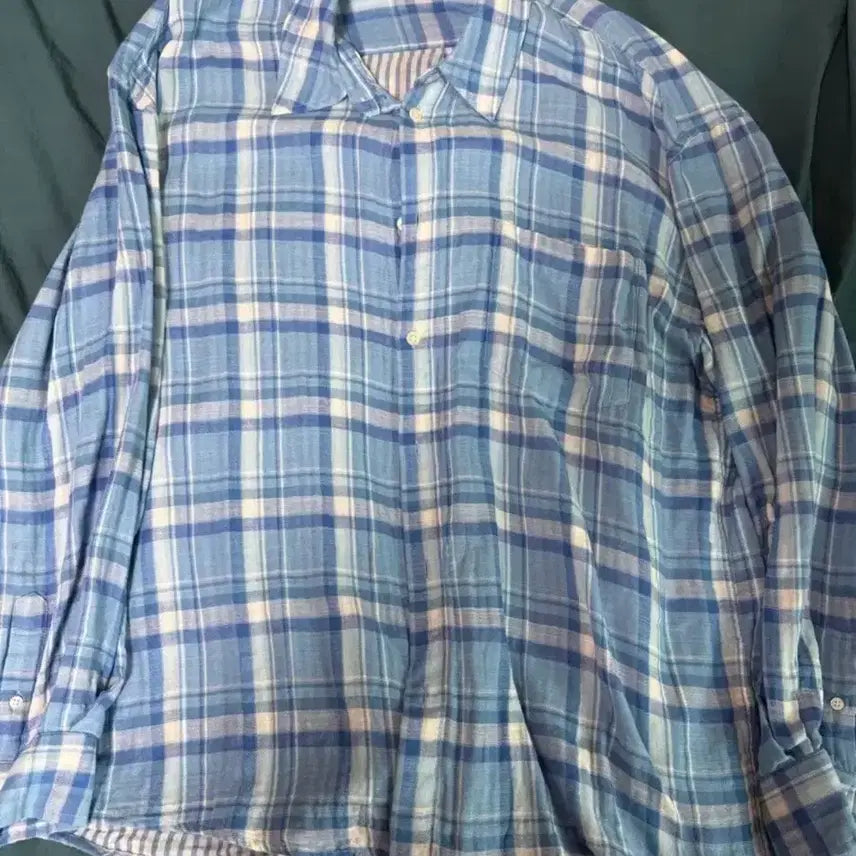 [BUNJANG] HAECHING ROOM 24FW Blue Check Shirt Size 4 / 해칭룸 24 fw 블루체크 서츠 4사이즈