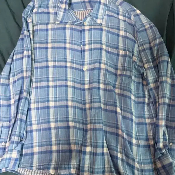 [BUNJANG] HAECHING ROOM 24FW Blue Check Shirt Size 4 / 해칭룸 24 fw 블루체크 서츠 4사이즈