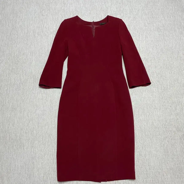 [BUNJANG] Jigott Burgundy Long Dress / 지고트 버건디 롱 원피스 (벨트X)