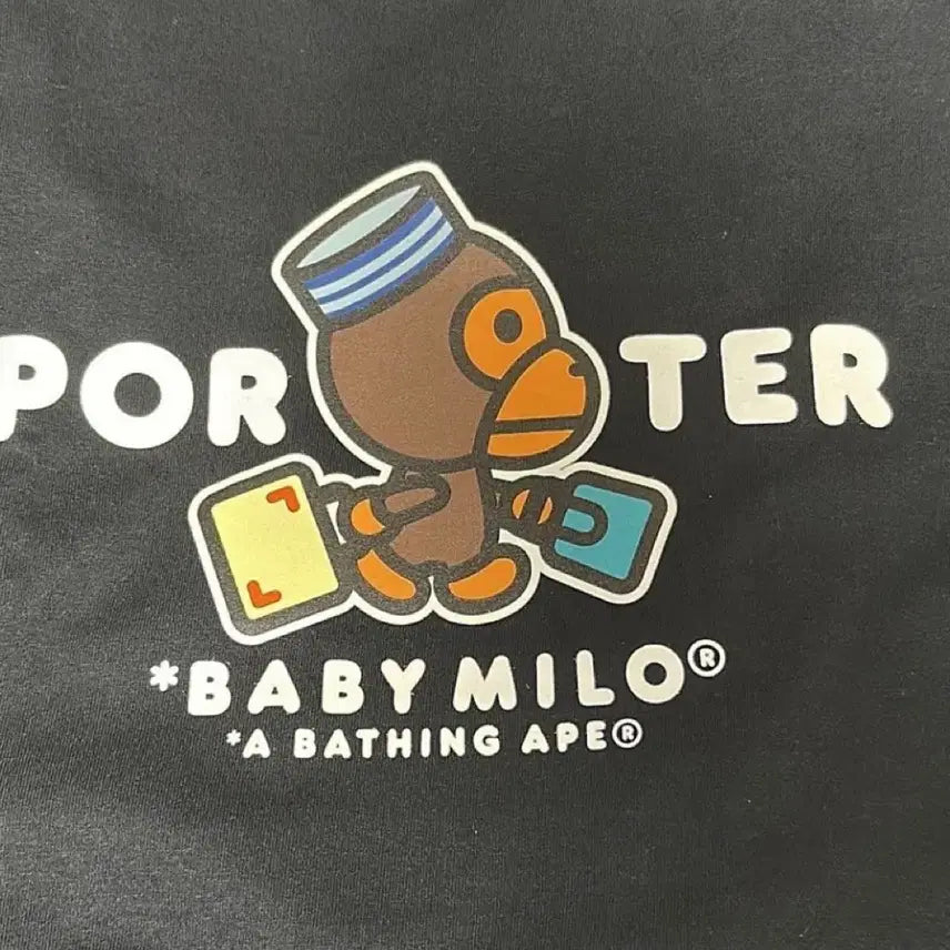 [BUNJANG] BAPE x Porter Baby Milo T-Shirt Black / 베이프 x 포터 베이비 마일로 티셔츠 블랙
