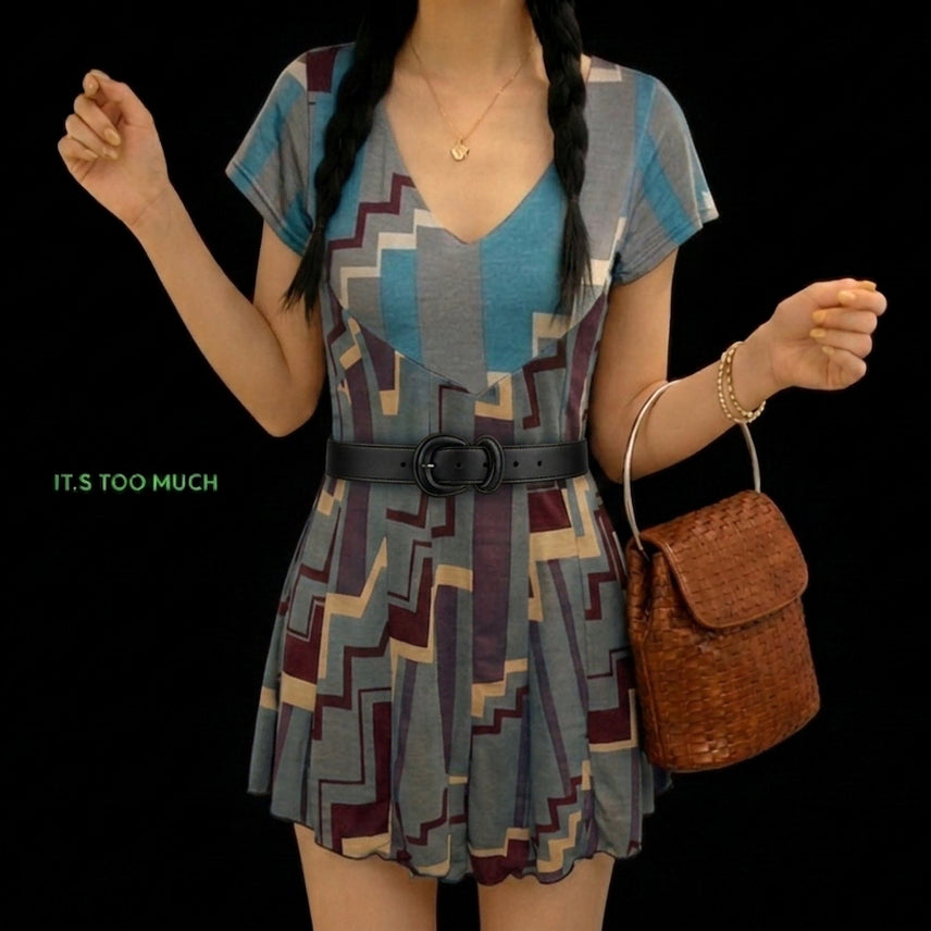 [BUNJANG] Q1308 Short Sleeve Mini Dress / Q1308 미니원피스 여성원피스 여자원피스 슬립원피스 반팔원피스