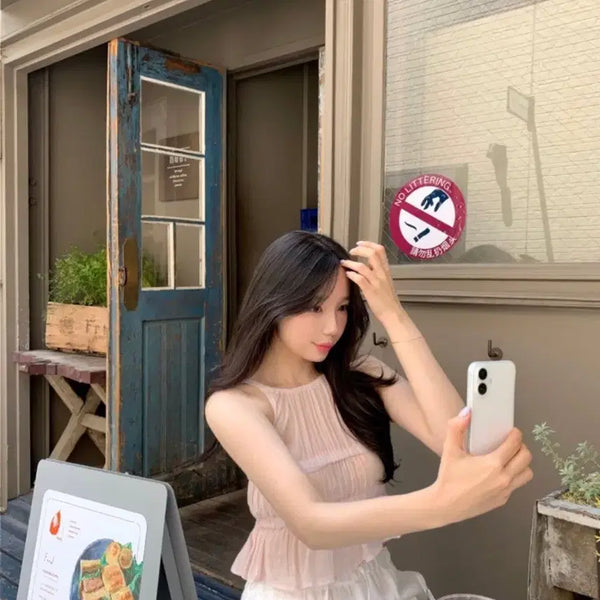 [BUNJANG] Raye Bibbi Halter Top Blouse (Pink, Version 26) / 레예 비비 홀터탑 블라우스 (핑크색 26버전)