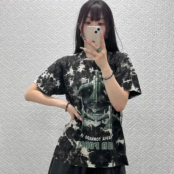 [BUNJANG] Vintage Street Punk Casual Tie-Dye Short Sleeve T-Shirt M / 빈티지 스트릿 펑크 캐주얼 락펑크 타이다이 반팔티 M C13153