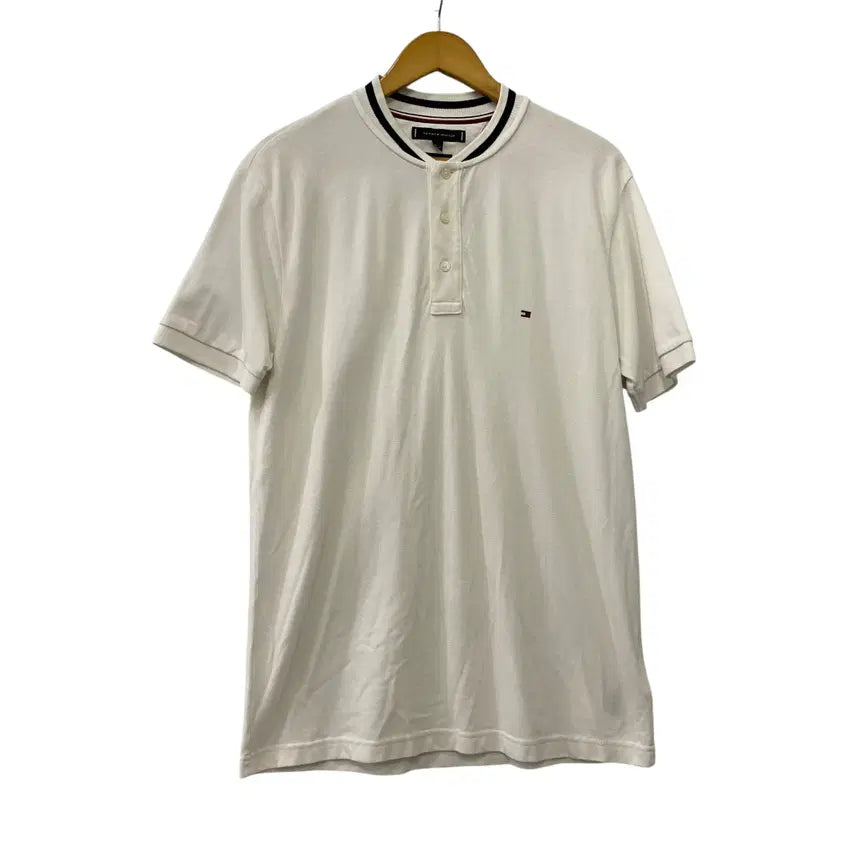 [BUNJANG] Tommy Hilfiger China Collar Short Sleeve T-Shirt (L) / A501. 타미 차이나 반팔카라티(L)