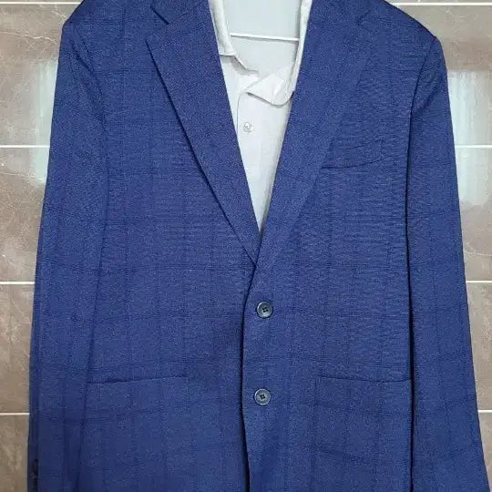 [BUNJANG] Townsent Navy Check Blazer Jacket (Men's Size 95, Summer Use) / (남성95사이즈)타운젠트 네이비 체크 블레이저.자켓(여름용)
