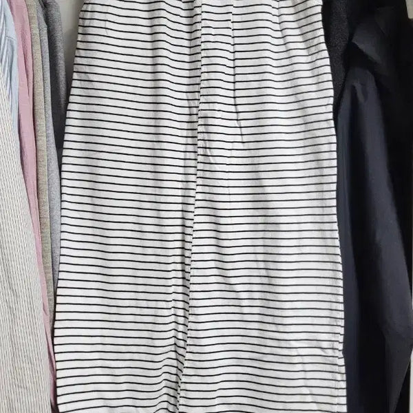 [BUNJANG] Striped Banding Long Skirt / 스트라이프 밴딩 롱스커트