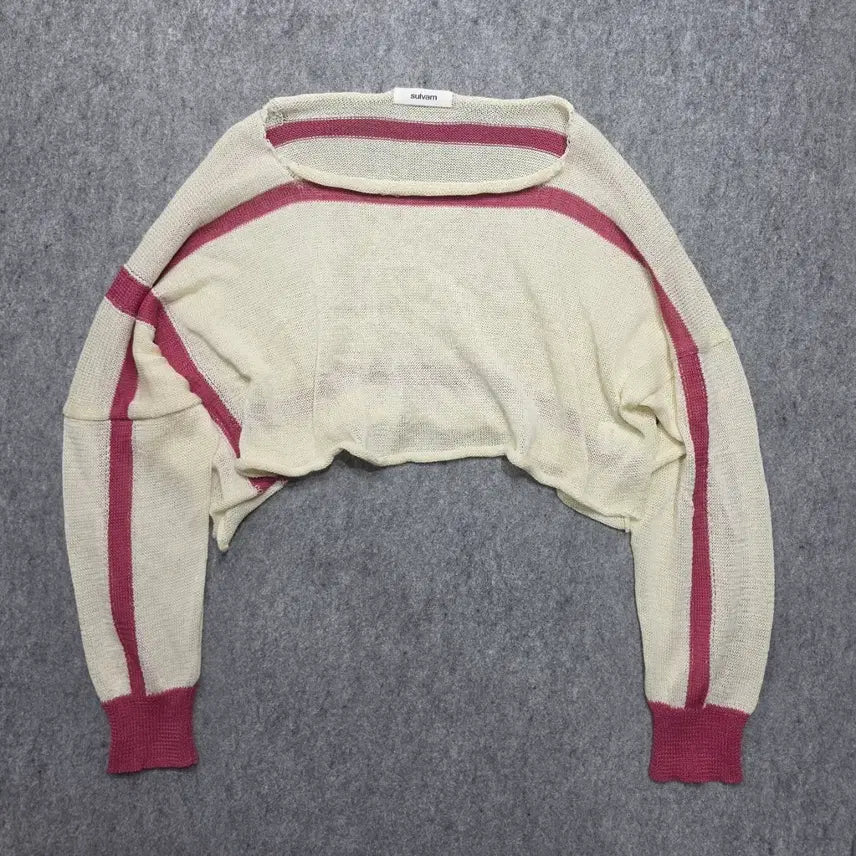 [BUNJANG] Sulvam Cut-off Distressed Oversized Crop Knit L / 설밤 Sulvam 컷오프 디스트레스 오버핏 크롭 니트 L