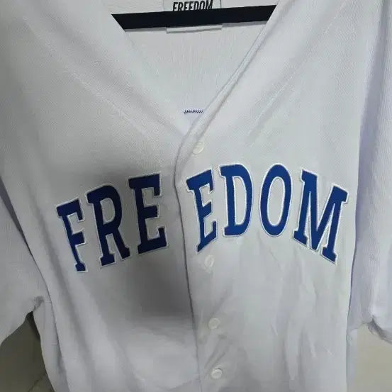 [BUNJANG] Freedom Baseball Jersey White/Blue 3XL / 프리덤 야구져지 흰파