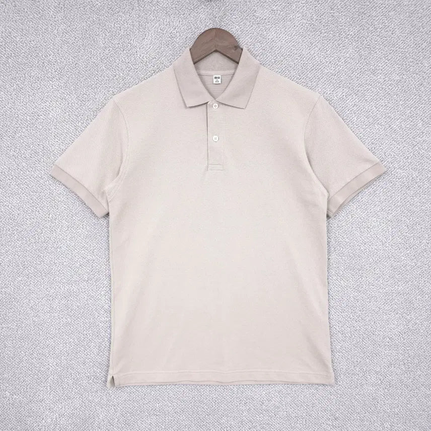 [BUNJANG] Uniqlo Men's Solid Light Beige PK Short-Sleeve T-Shirt M / 유니클로 [신상] 남성 솔리드 연베이지 PK 반팔 티셔츠 95