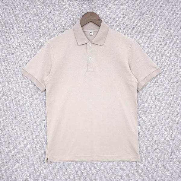 [BUNJANG] Uniqlo Men's Solid Light Beige PK Short-Sleeve T-Shirt M / 유니클로 [신상] 남성 솔리드 연베이지 PK 반팔 티셔츠 95