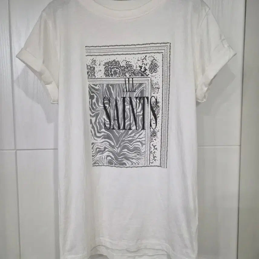 [BUNJANG] All Saints Drop Shoulder T-Shirt White / 올세인츠 반팔티 흰색
