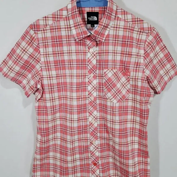 [BUNJANG] The North Face Women's Check Short Sleeve Shirt / 노스페이스 체크 반팔 셔츠