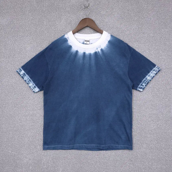 [BUNJANG] Premium Cotton Men's Denim Tone Gradient Wash Short Sleeve T-Shirt Size 95 / 프리미엄코튼 남성 데님톤 그라데이션 워싱 반팔 티셔츠 95